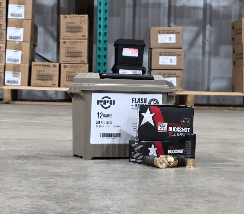 12 gauge PPU Defense 00 buckshot with can