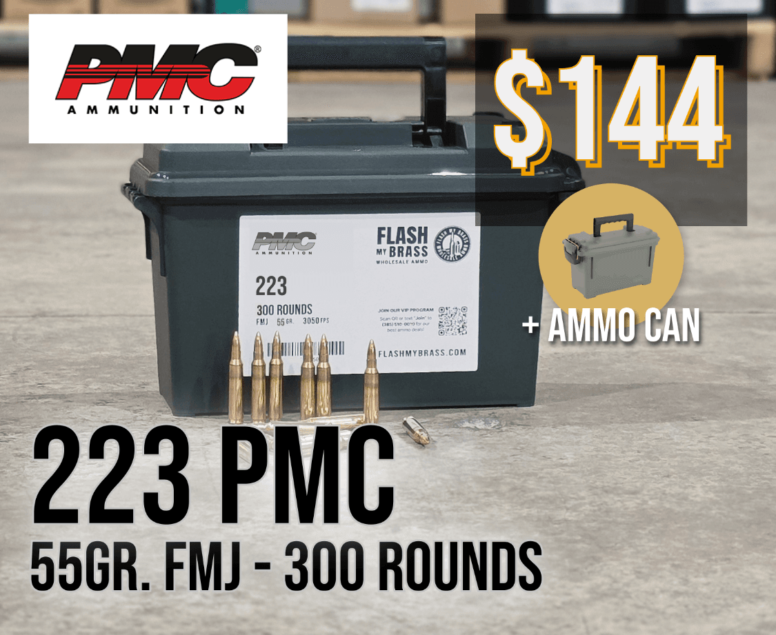 .223 PMC 55gr FMJ 300 rounds with free ammo can