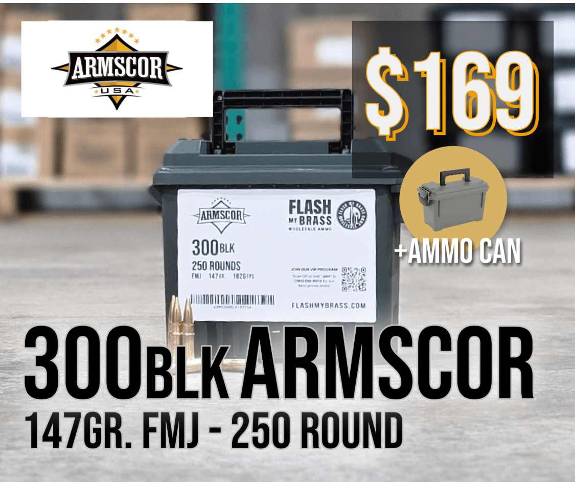 300BLK Armscor 147gr FMJ 250 rounds with free ammo can