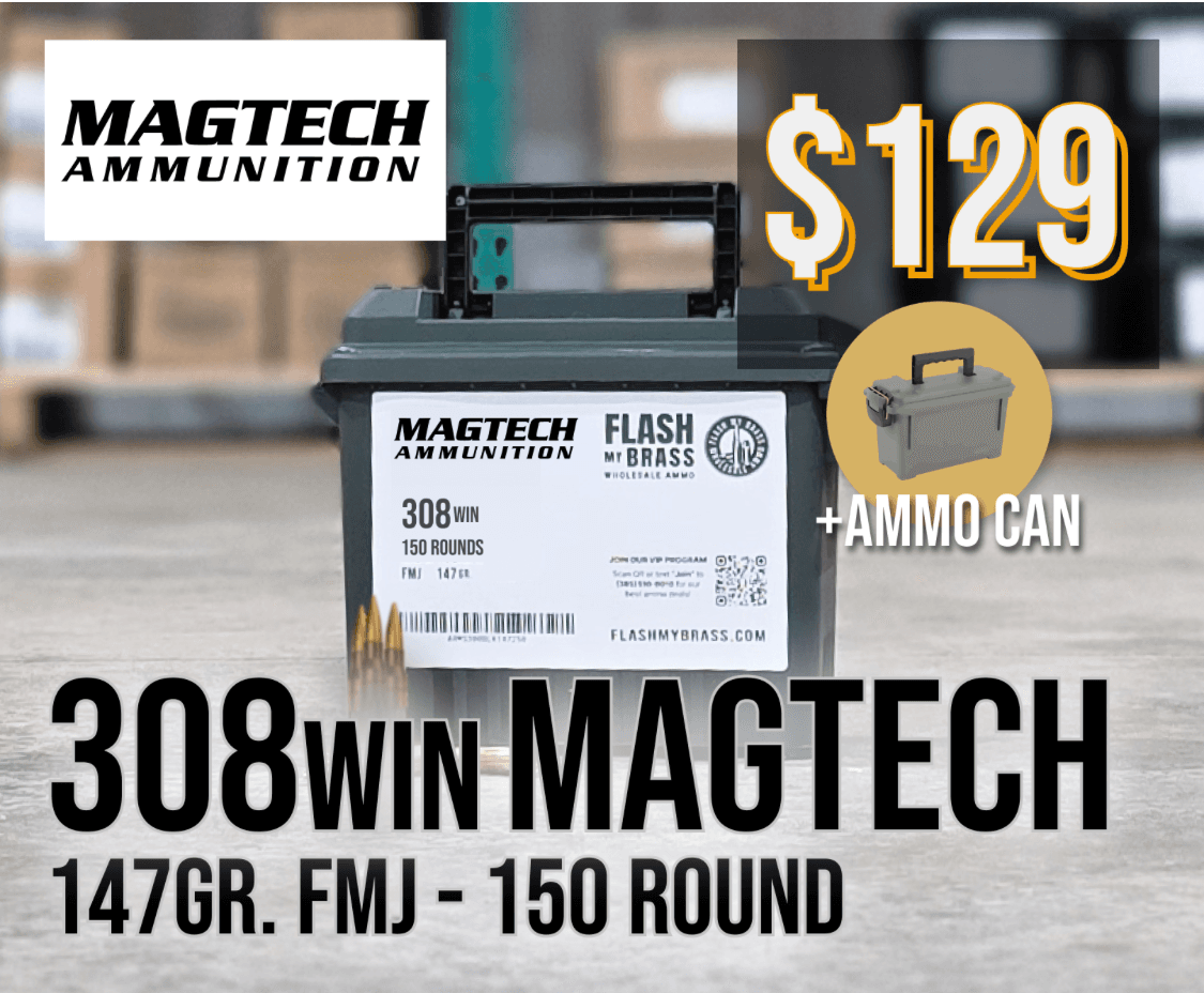 308 Win Magtech 147gr FMJ 150 rounds with free ammo can